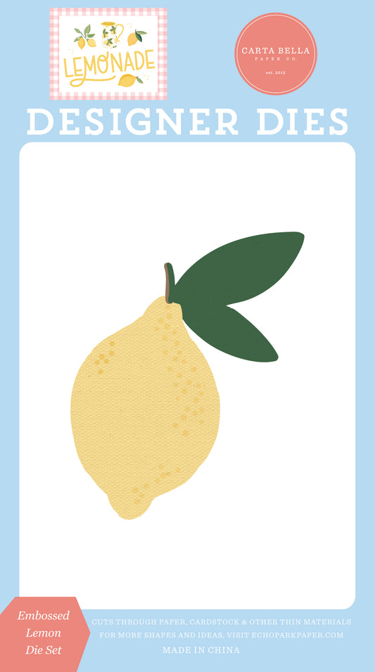 Carta Bella Paper - Lemonade Collection - Designer Dies - Embossed Lemon