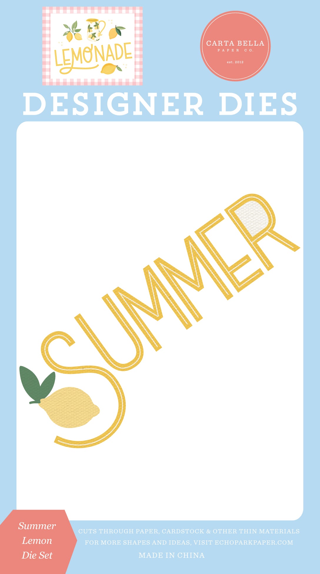 Carta Bella Paper - Lemonade Collection - Designer Dies - Lemon Slice And Wedge Die Set