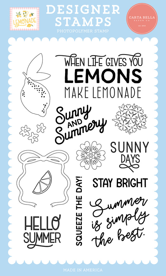 Carta Bella Paper - Lemonade Collection - Clear Photopolymer Stamps - Squeeze The Day