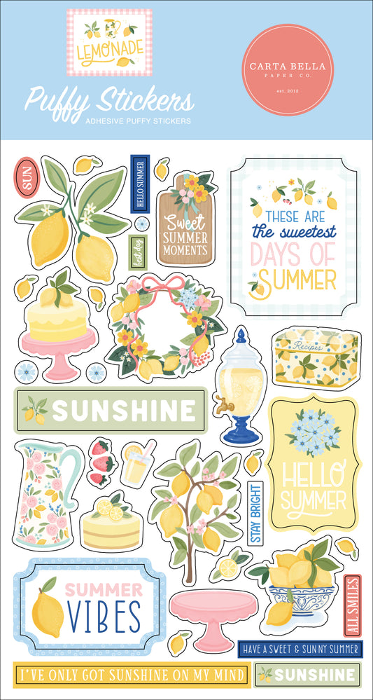 Carta Bella Paper - Lemonade Collection - Puffy Stickers