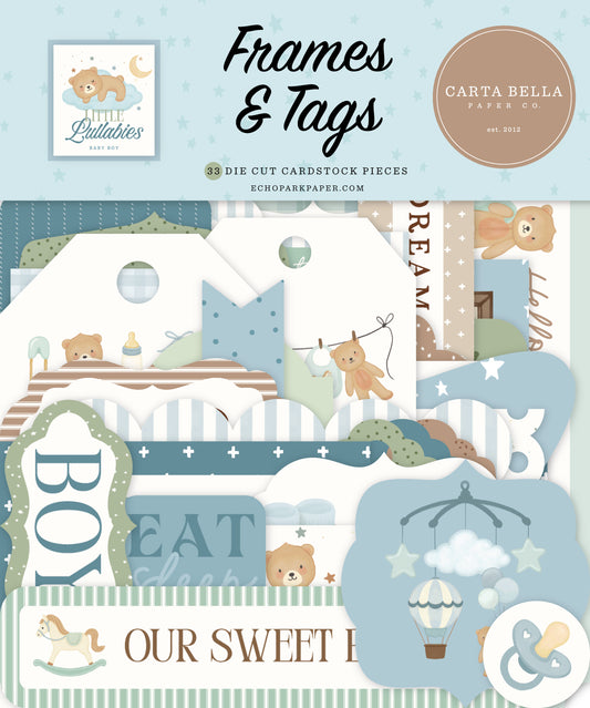 Carta Bella - Little Lullabies Baby Boy Collection - Frames & Tags