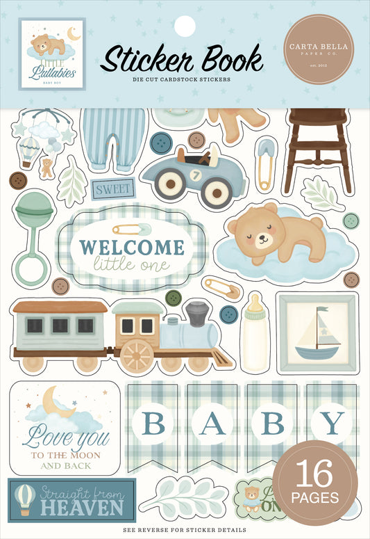 Carta Bella - Little Lullabies Baby Boy Collection - Baby Boy Sticker Book