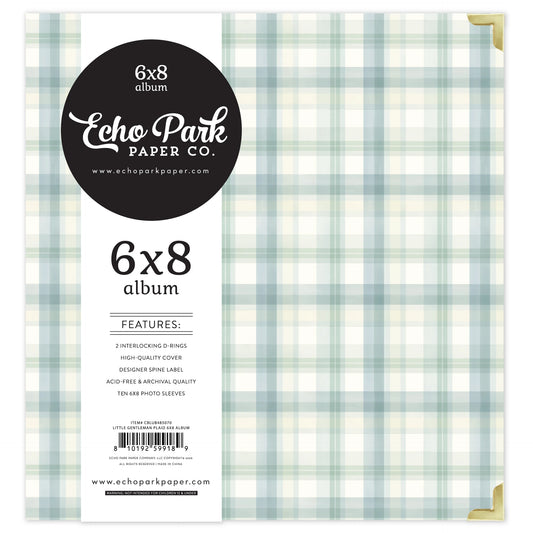 Carta Bella Paper - Little Lullabies Baby Boy Collection - 6 x 8 Album - Little Gentleman Plaid