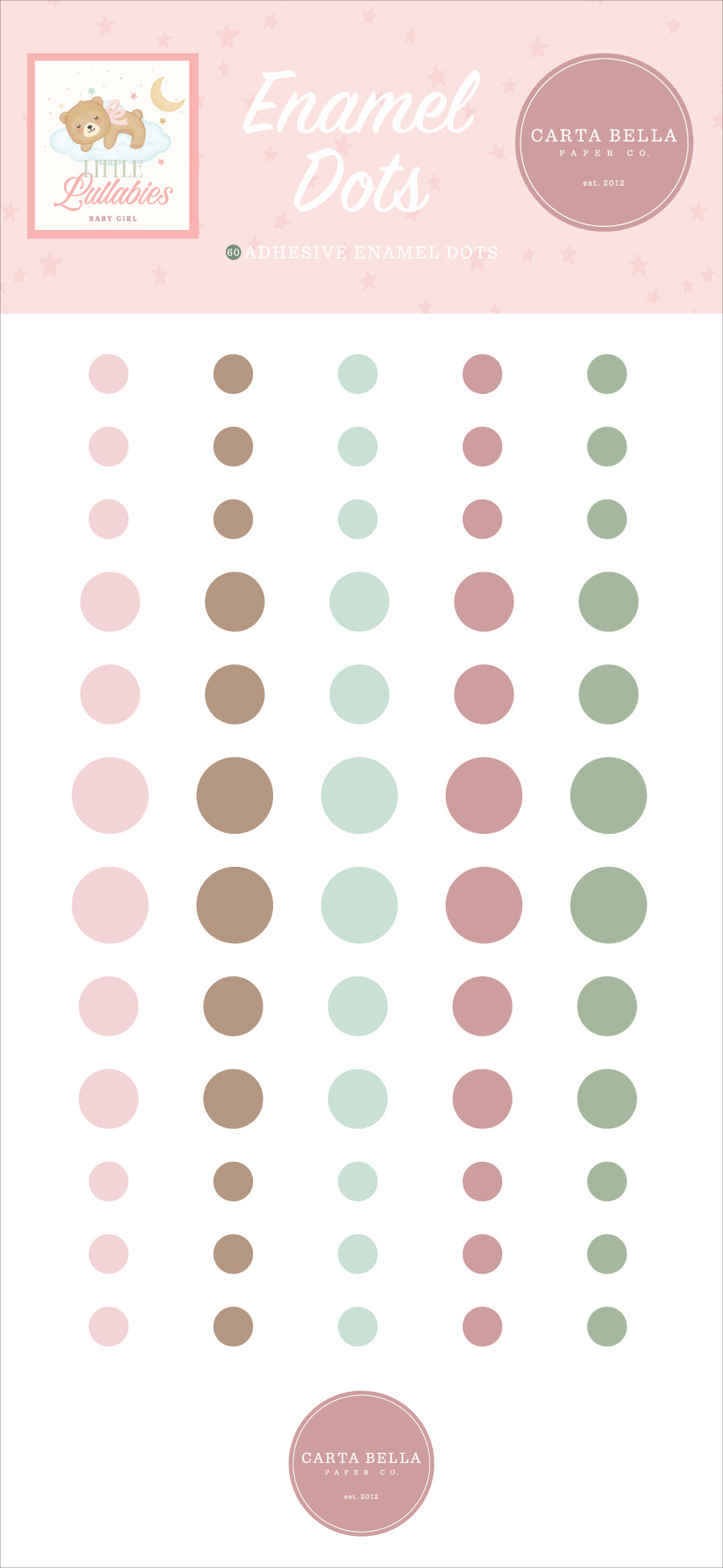 Carta Bella - Little Lullabies Baby Girl Collection - Enamel Dots