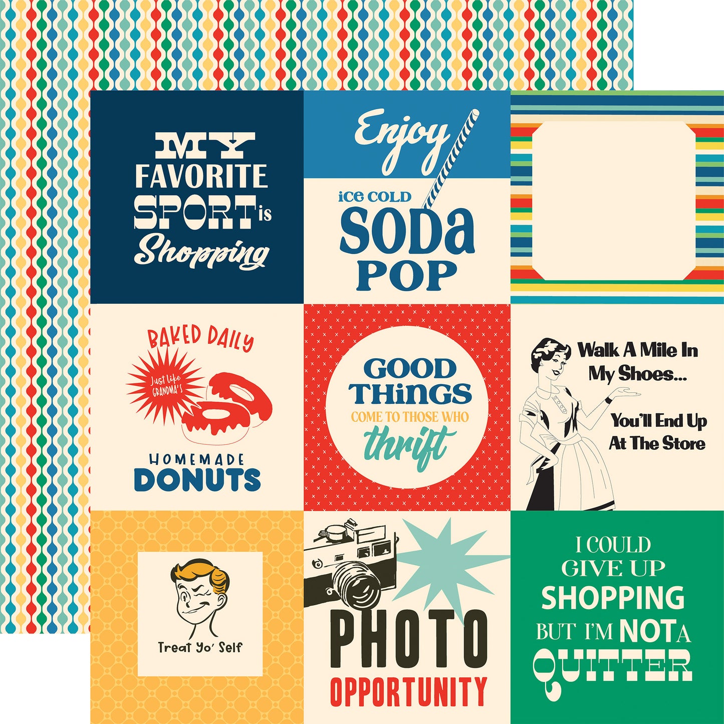Carta Bella - Mercantile Collection - 12 x 12 Double Sided Paper - 4 x 4 Journaling Cards