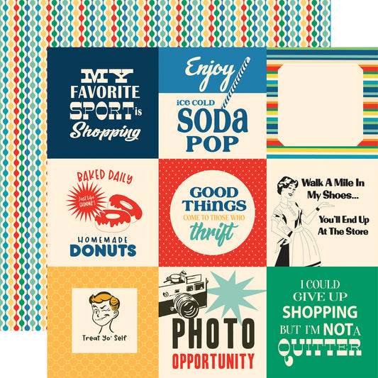 Carta Bella - Mercantile Collection - 12 x 12 Double Sided Paper - 4 x 4 Journaling Cards
