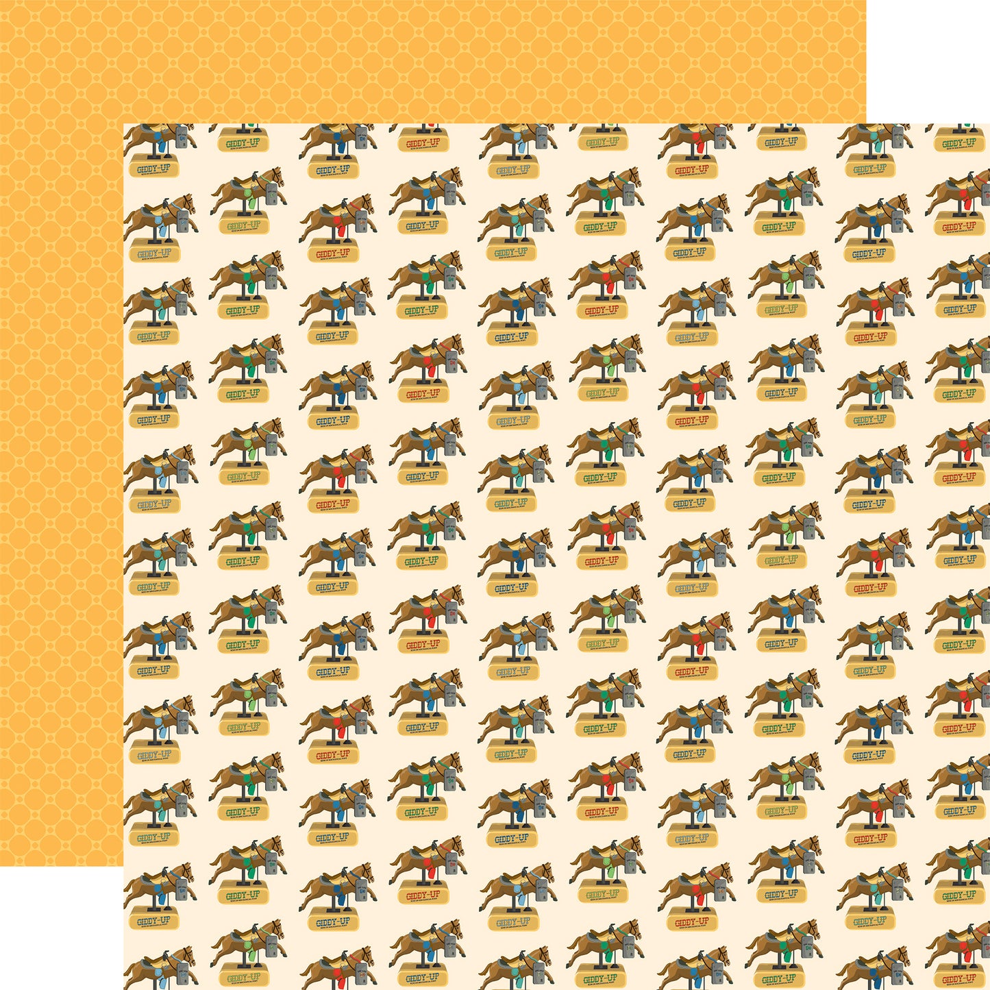 Carta Bella - Mercantile Collection - 12 x 12 Double Sided Paper - Giddy Up Horse