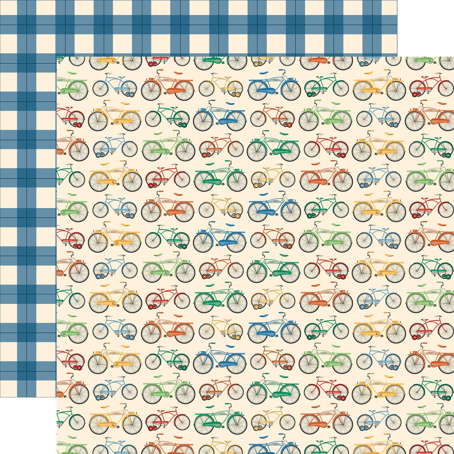 Carta Bella - Mercantile Collection - 12 x 12 Double Sided Paper - Let's Ride Bicycles