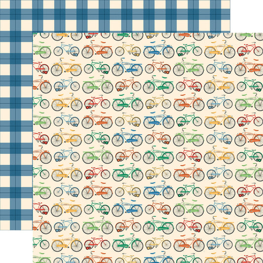 Carta Bella - Mercantile Collection - 12 x 12 Double Sided Paper - Let's Ride Bicycles