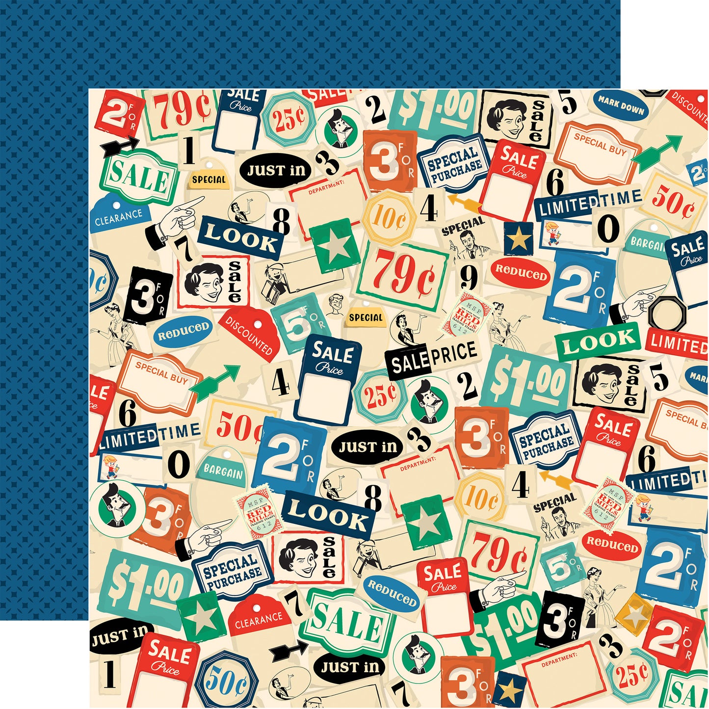 Carta Bella - Mercantile Collection - 12 x 12 Double Sided Paper - Mercantile Ad Clippings