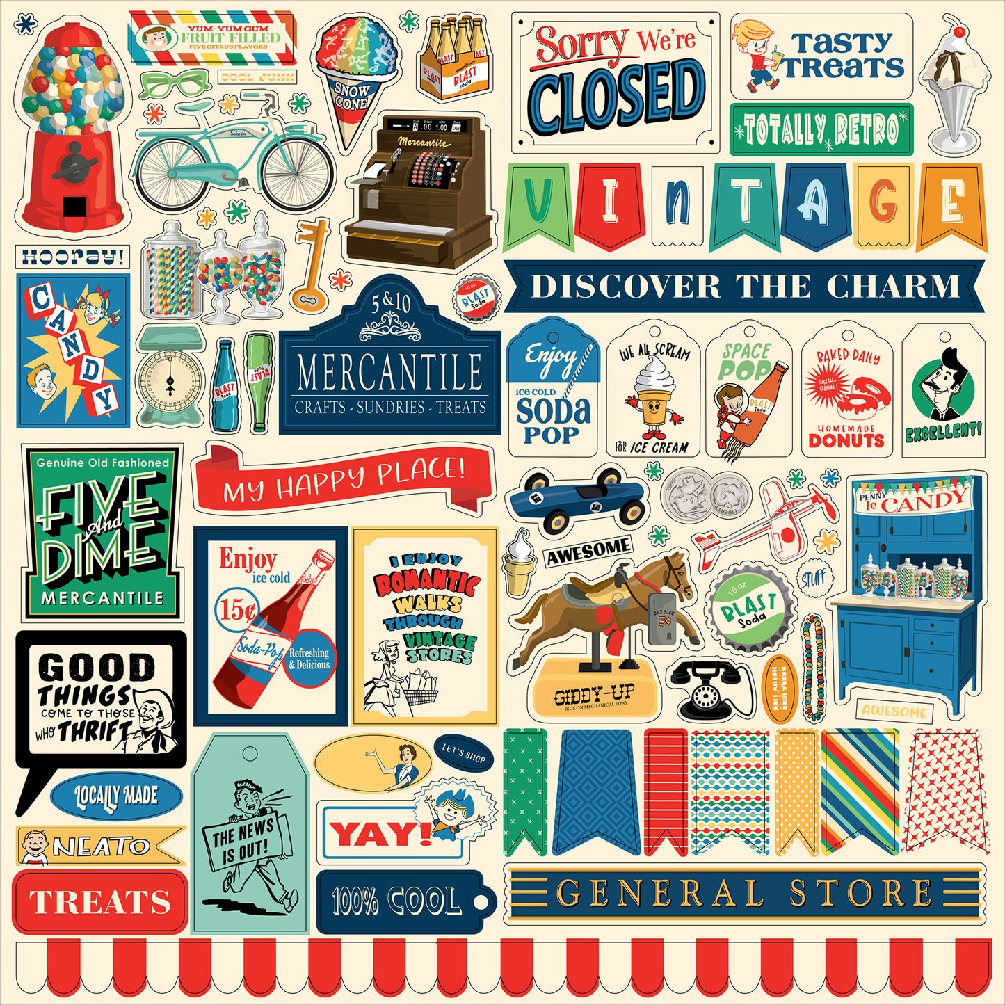 Carta Bella - Mercantile Collection - Element Sticker Sheet