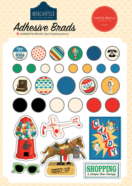 Carta Bella - Mercantile Collection - Adhesive Brads