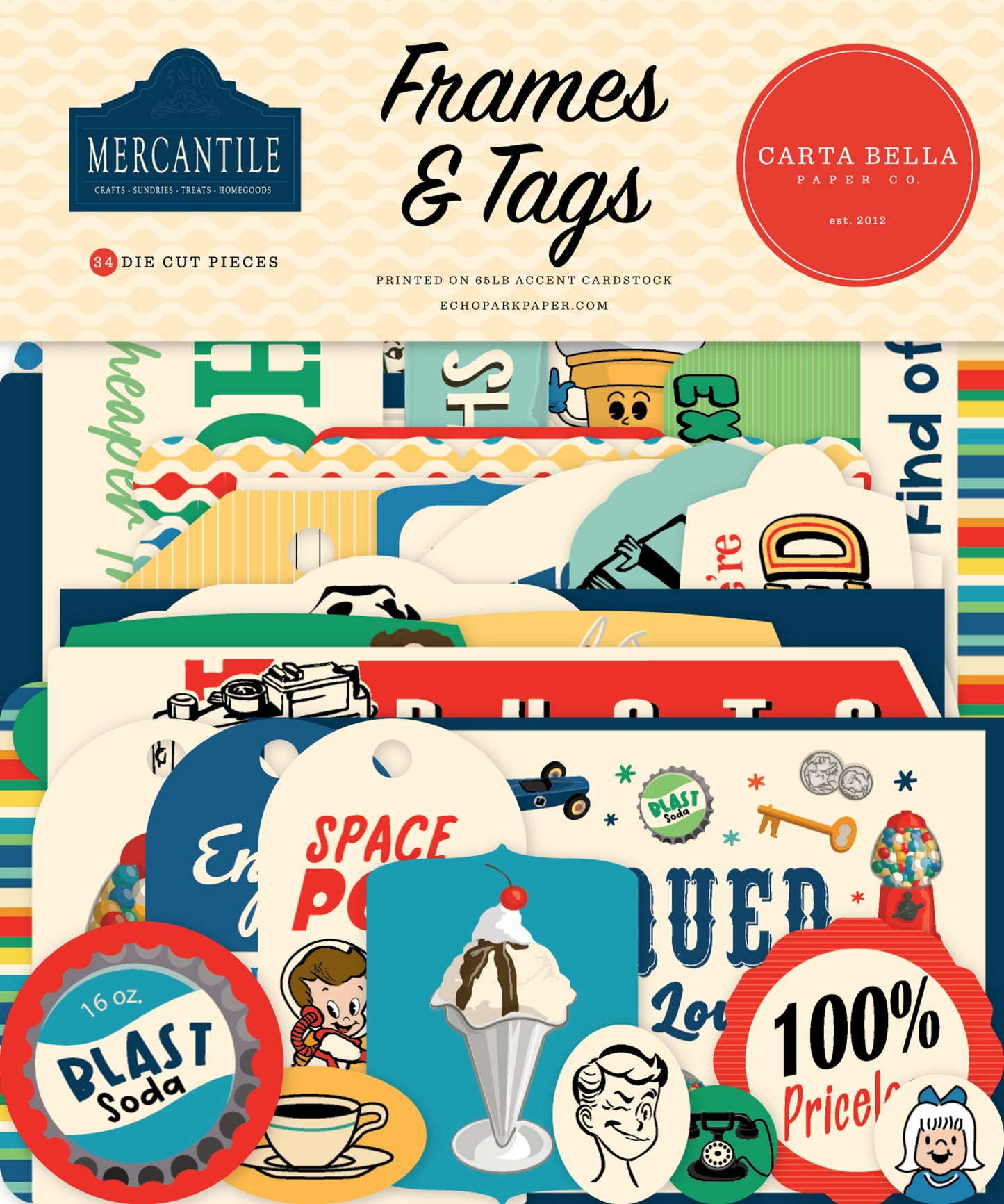 Carta Bella - Mercantile Collection - Ephemera - Frames and Tags