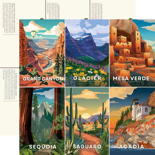 Carta Bella Paper - National Parks No. 2 Collection - 12 x 12 Double Sided Paper - Hike Journaling Cards