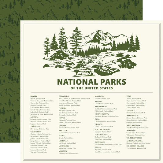 Carta Bella Paper - National Parks No. 2 Collection - 12 x 12 Double Sided Paper - National Parks List