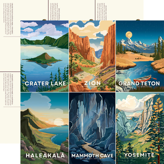 Carta Bella Paper - National Parks No. 2 Collection - 12 x 12 Double Sided Paper - Discover Journaling Cards