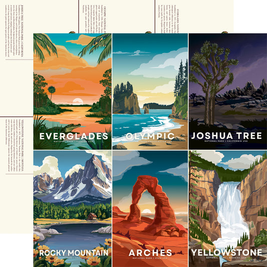 Carta Bella Paper - National Parks No. 2 Collection - 12 x 12 Double Sided Paper - Outdoors Journaling Cards