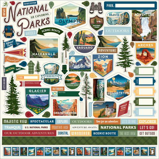 Carta Bella Paper - National Parks No. 2 Collection - Cardstock Stickers - Elements