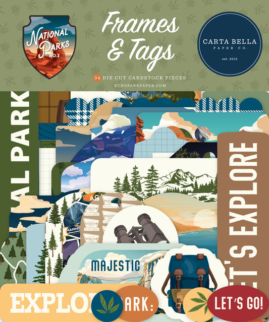 Carta Bella Paper - National Parks No. 2 Collection - Ephemera - Frames And Tags