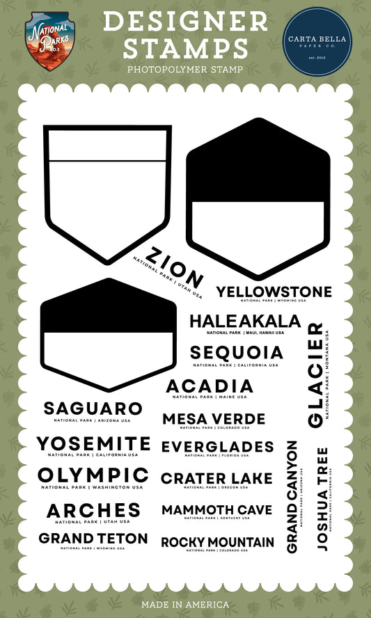 Carta Bella Paper - National Parks No. 2 Collection - Clear Photopolymer Stamps - Park Badge