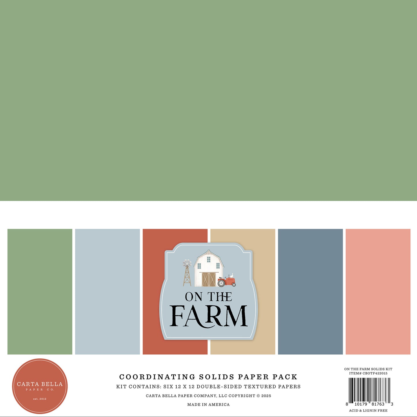 Carta Bella - On the Farm 12 x 12 Solids Kit