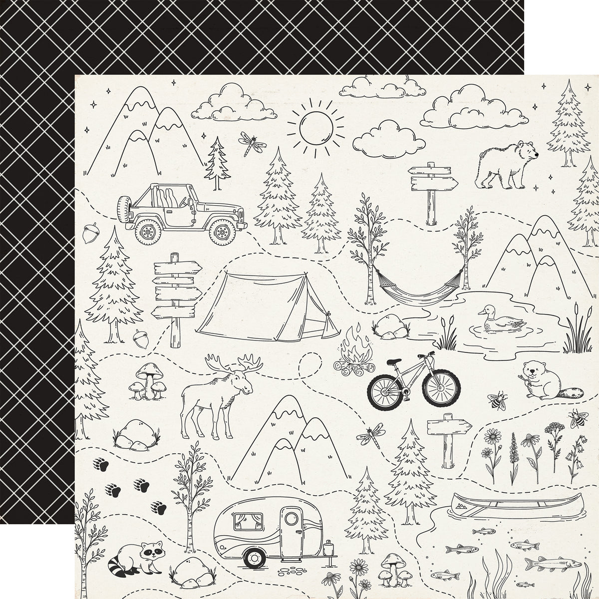 Carta Bella Paper - Great Outdoors Collection - 12 x 12 Double Sided Paper - Scenic Route