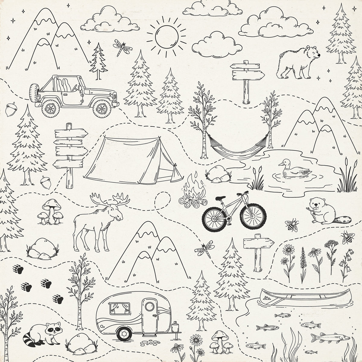 Carta Bella Paper - Great Outdoors Collection - 12 x 12 Double Sided Paper - Scenic Route
