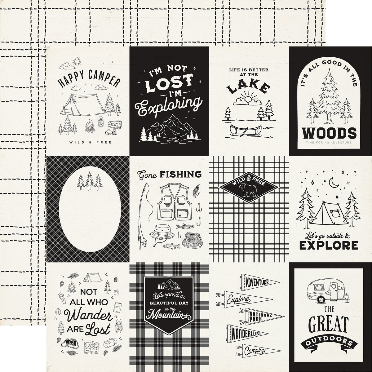 Carta Bella Paper - Great Outdoors Collection - 12 x 12 Double Sided Paper - 3 x 4 Journaling Cards