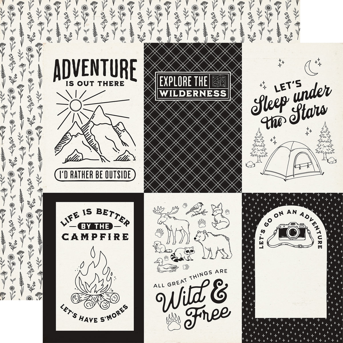 Carta Bella Paper - Great Outdoors Collection - 12 x 12 Double Sided Paper - 4 x 6 Journaling Cards