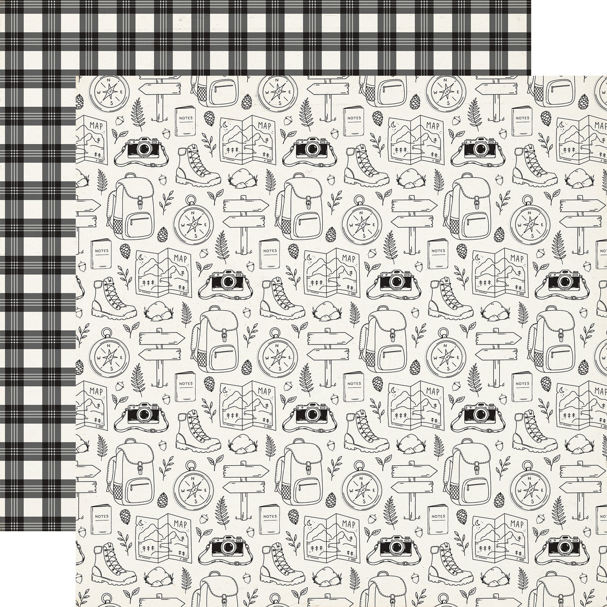 Carta Bella Paper - Great Outdoors Collection - 12 x 12 Double Sided Paper - Take A Hike