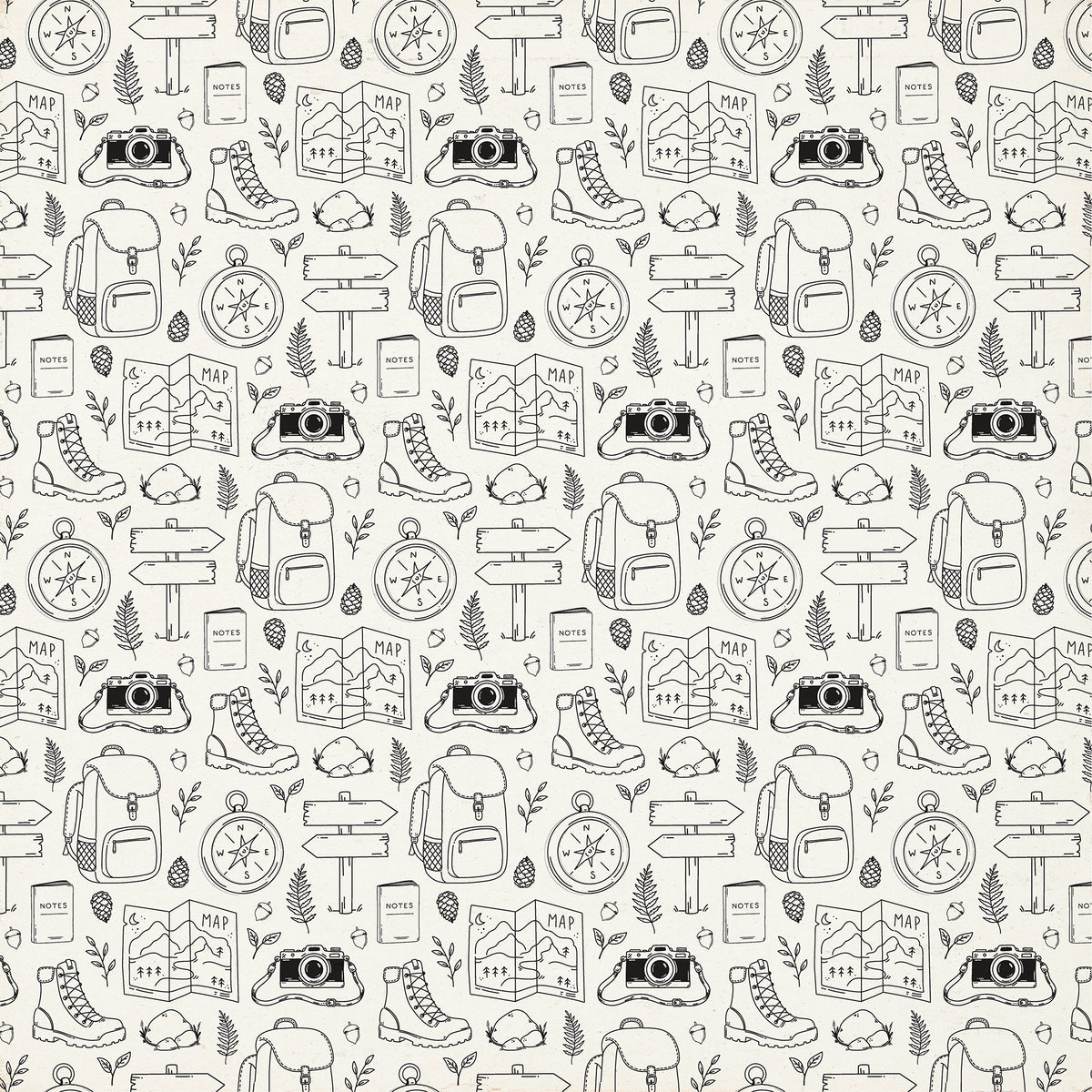 Carta Bella Paper - Great Outdoors Collection - 12 x 12 Double Sided Paper - Take A Hike
