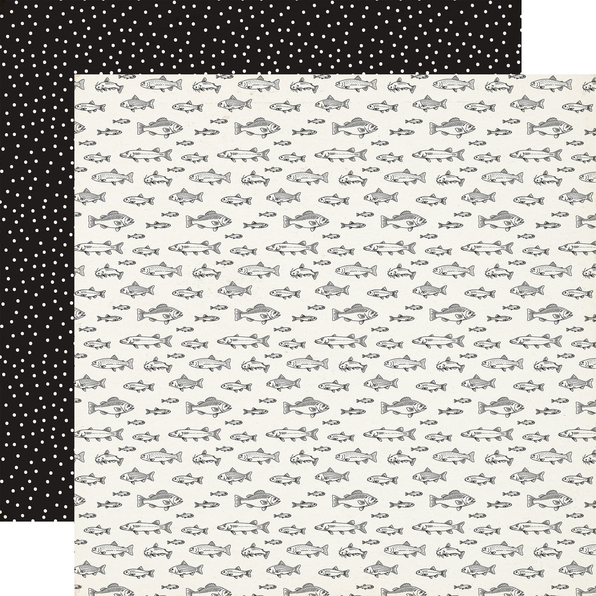 Carta Bella Paper - Great Outdoors Collection - 12 x 12 Double Sided Paper - Gone Fishing