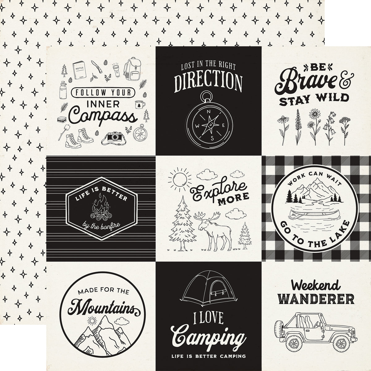 Carta Bella Paper - Great Outdoors Collection - 12 x 12 Double Sided Paper - 4 x 4 Journaling Cards