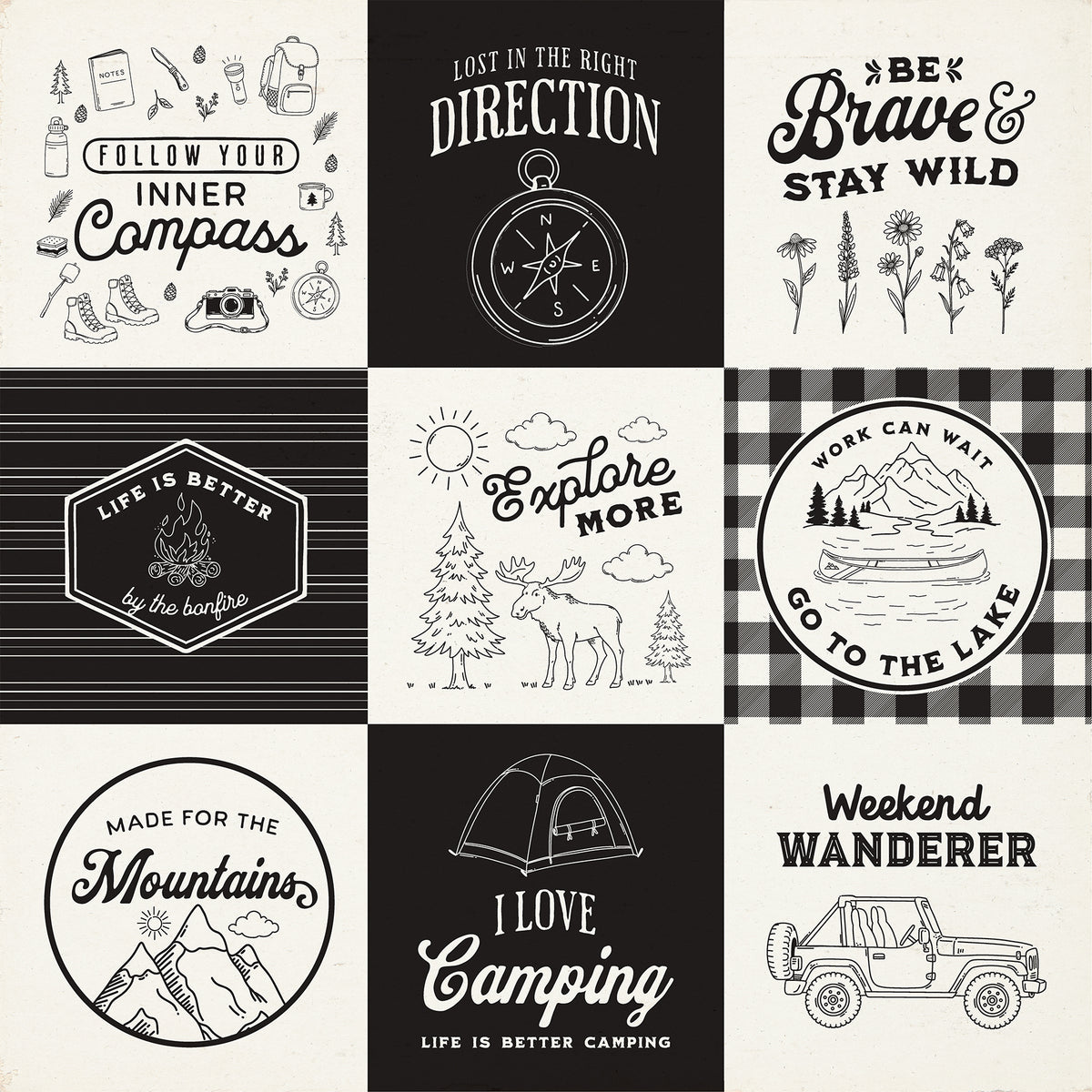 Carta Bella Paper - Great Outdoors Collection - 12 x 12 Double Sided Paper - 4 x 4 Journaling Cards