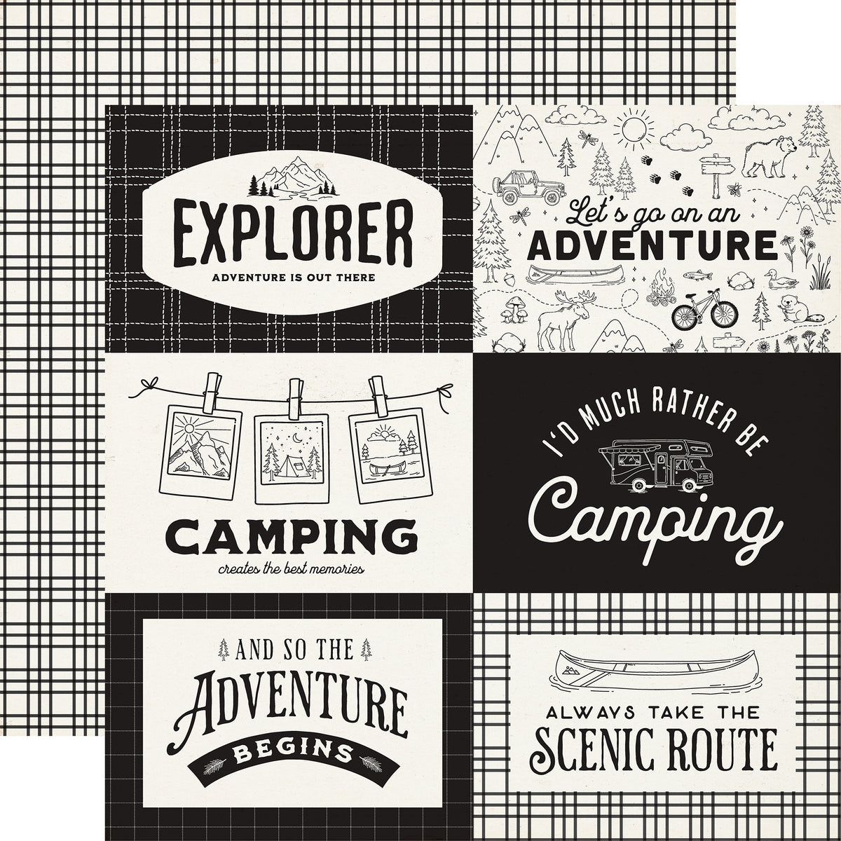 Carta Bella Paper - Great Outdoors Collection - 12 x 12 Double Sided Paper - 6 x 4 Journaling Cards