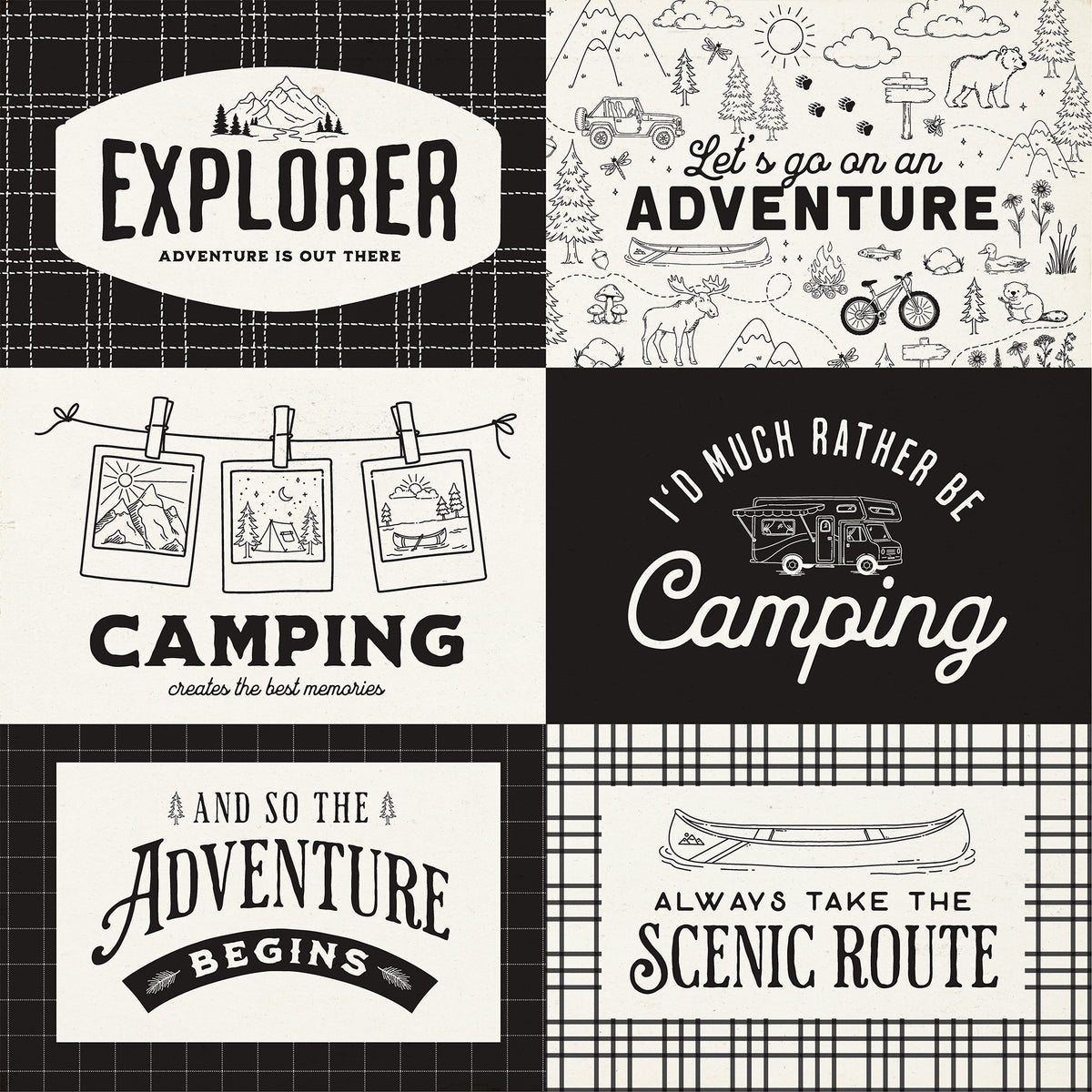 Carta Bella Paper - Great Outdoors Collection - 12 x 12 Double Sided Paper - 6 x 4 Journaling Cards