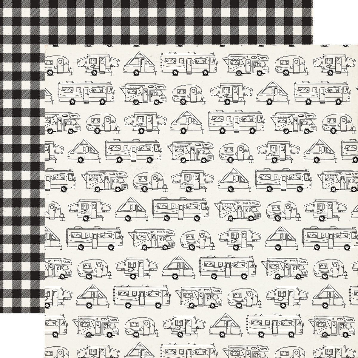 Carta Bella Paper - Great Outdoors Collection - 12 x 12 Double Sided Paper - Camper Life