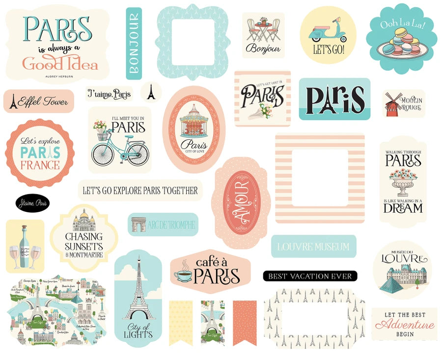 Carta Bella Paper - Paris Collection - Ephemera