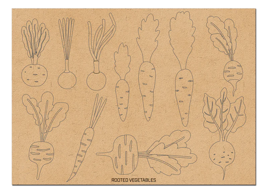 Brutus Monroe - Lasercut Chipboard- Rooted Vegetables