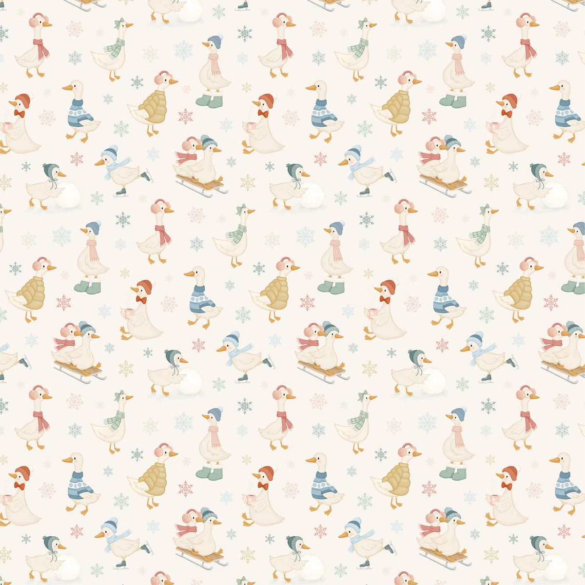 Carta Bella Paper - Silly Goose Winter Collection - 12 x 12 Double Sided Paper - Snowy Goose Games