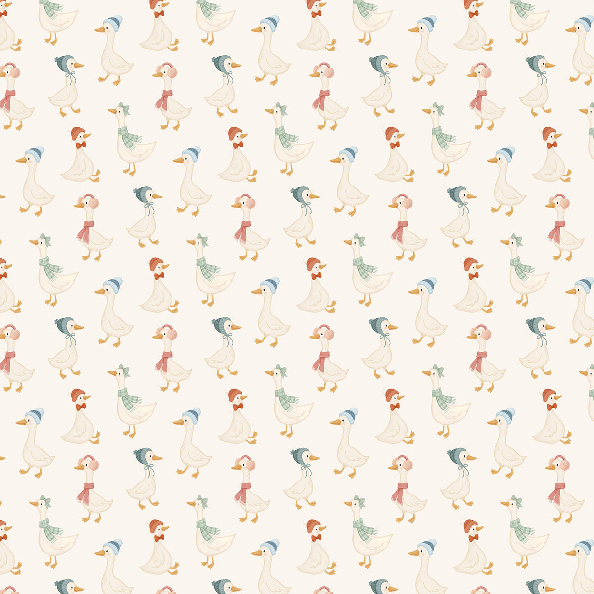 Carta Bella Paper - Silly Goose Winter Collection - 12 x 12 Double Sided Paper - Warm And Cozy Geese
