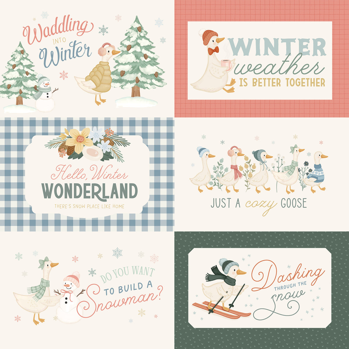 Carta Bella Paper - Silly Goose Winter Collection - 12 x 12 Double Sided Paper - 6 x 4 Journaling Cards