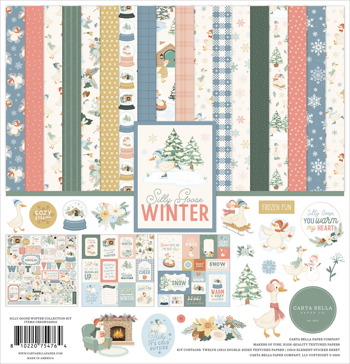 Carta Bella Paper - Silly Goose Winter Collection - 12 x 12 Collection Kit