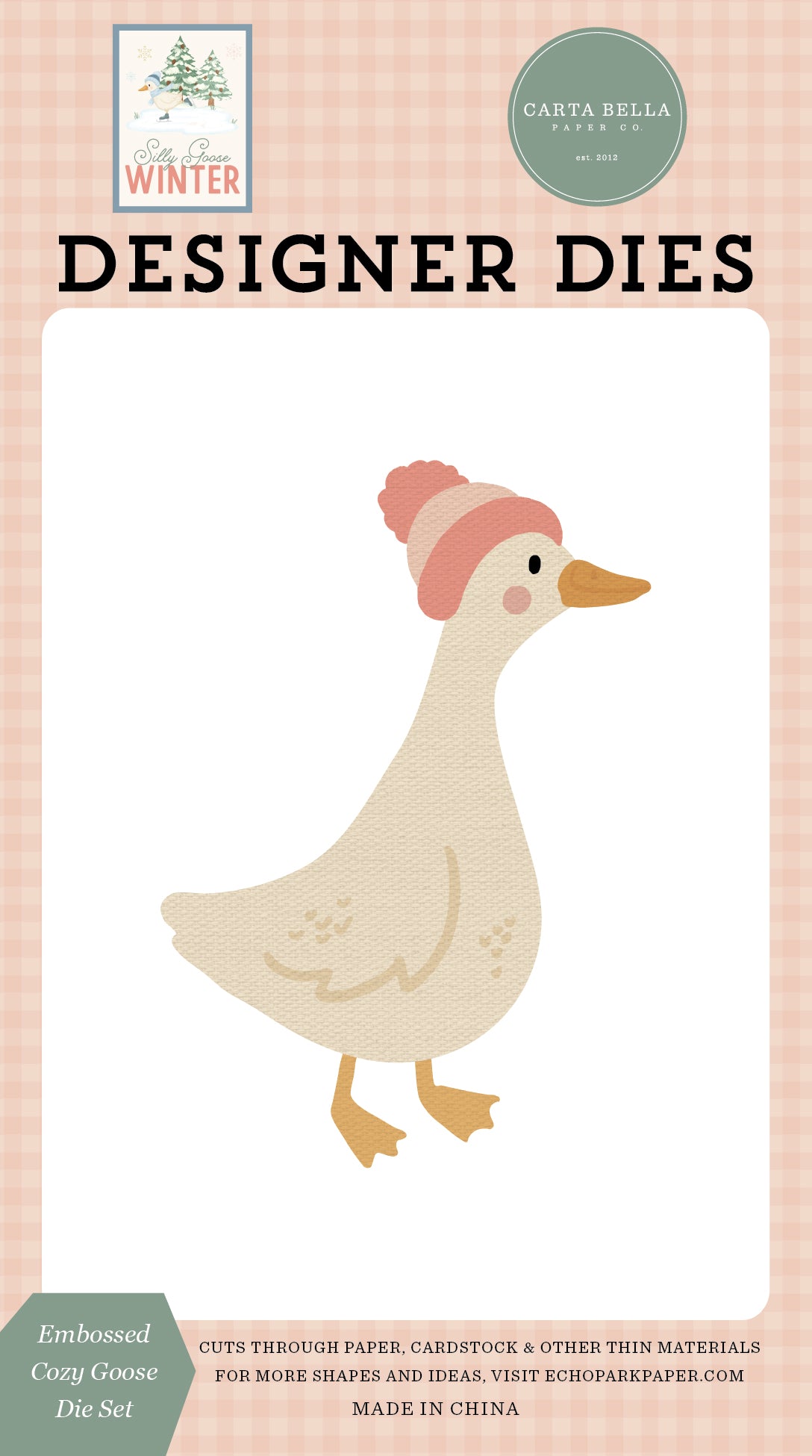Carta Bella Paper - Silly Goose Winter Collection - Designer Dies - Embossed Cozy Goose