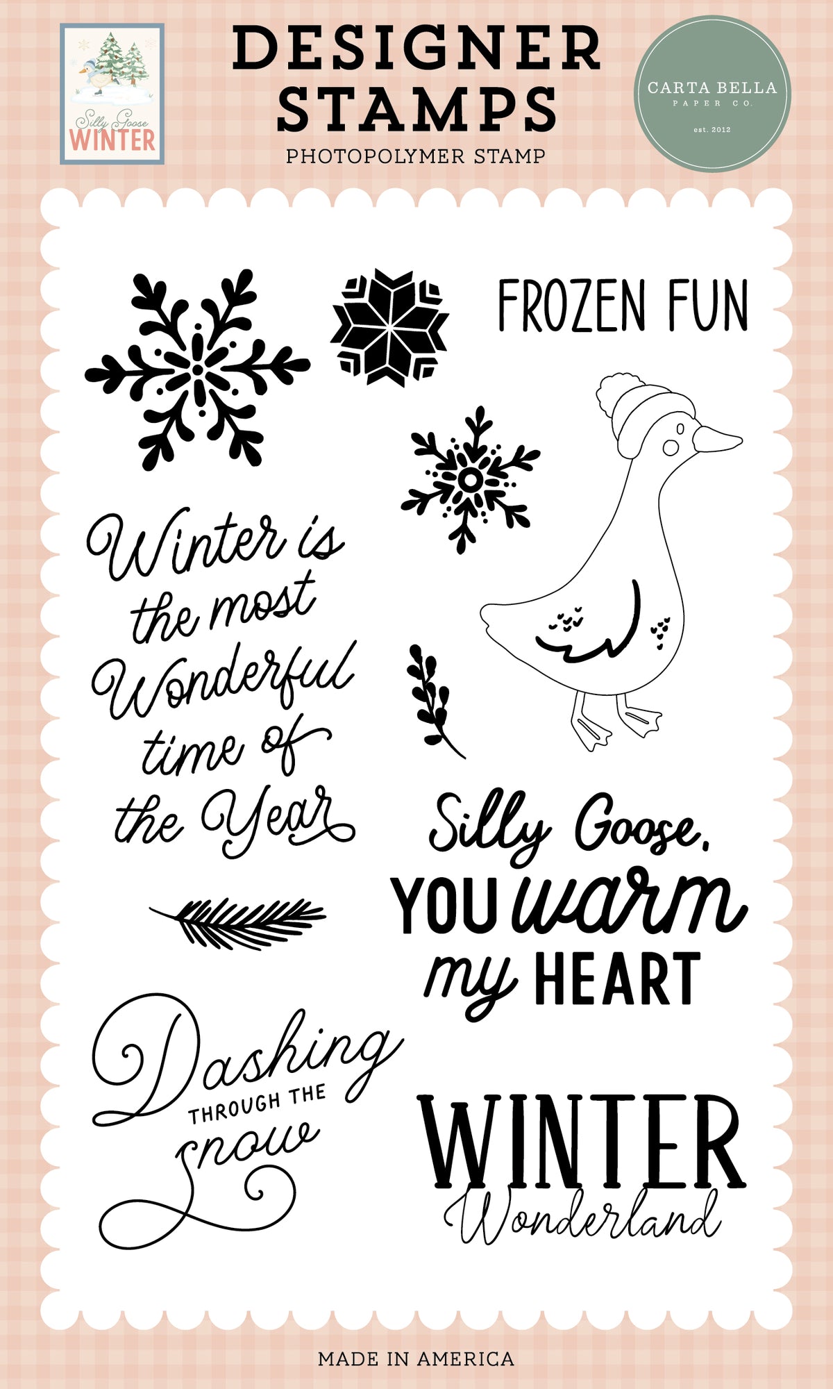 Carta Bella Paper - Silly Goose Winter Collection - Clear Photopolymer Stamps - Frozen Fun