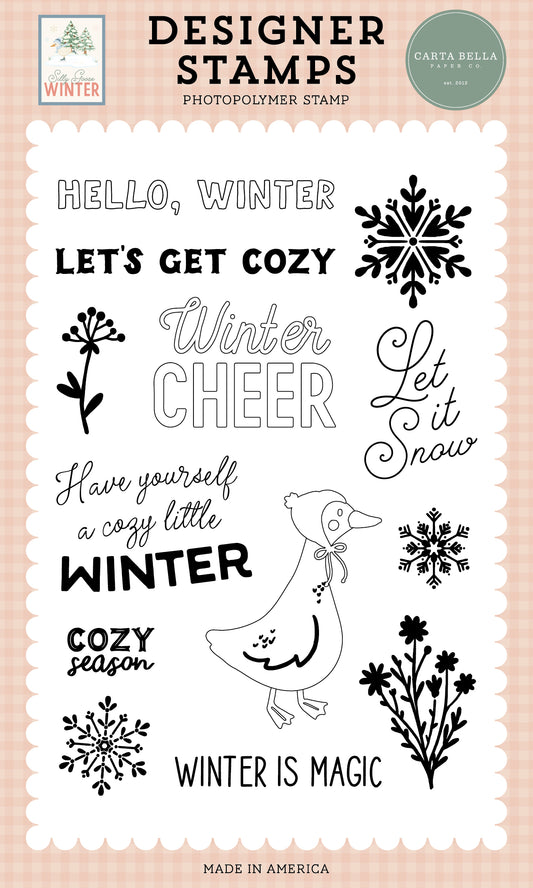 Carta Bella Paper - Silly Goose Winter Collection - Clear Photopolymer Stamps - Winter Cheer