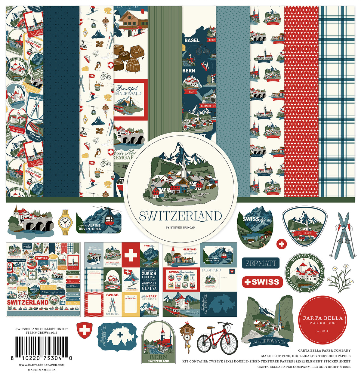 Carta Bella Paper - Switzerland Collection - 12 x 12 Collection Kit