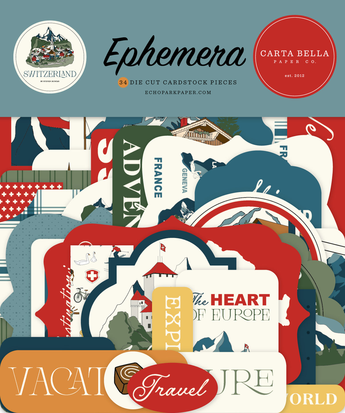 Carta Bella Paper - Switzerland Collection - Ephemera