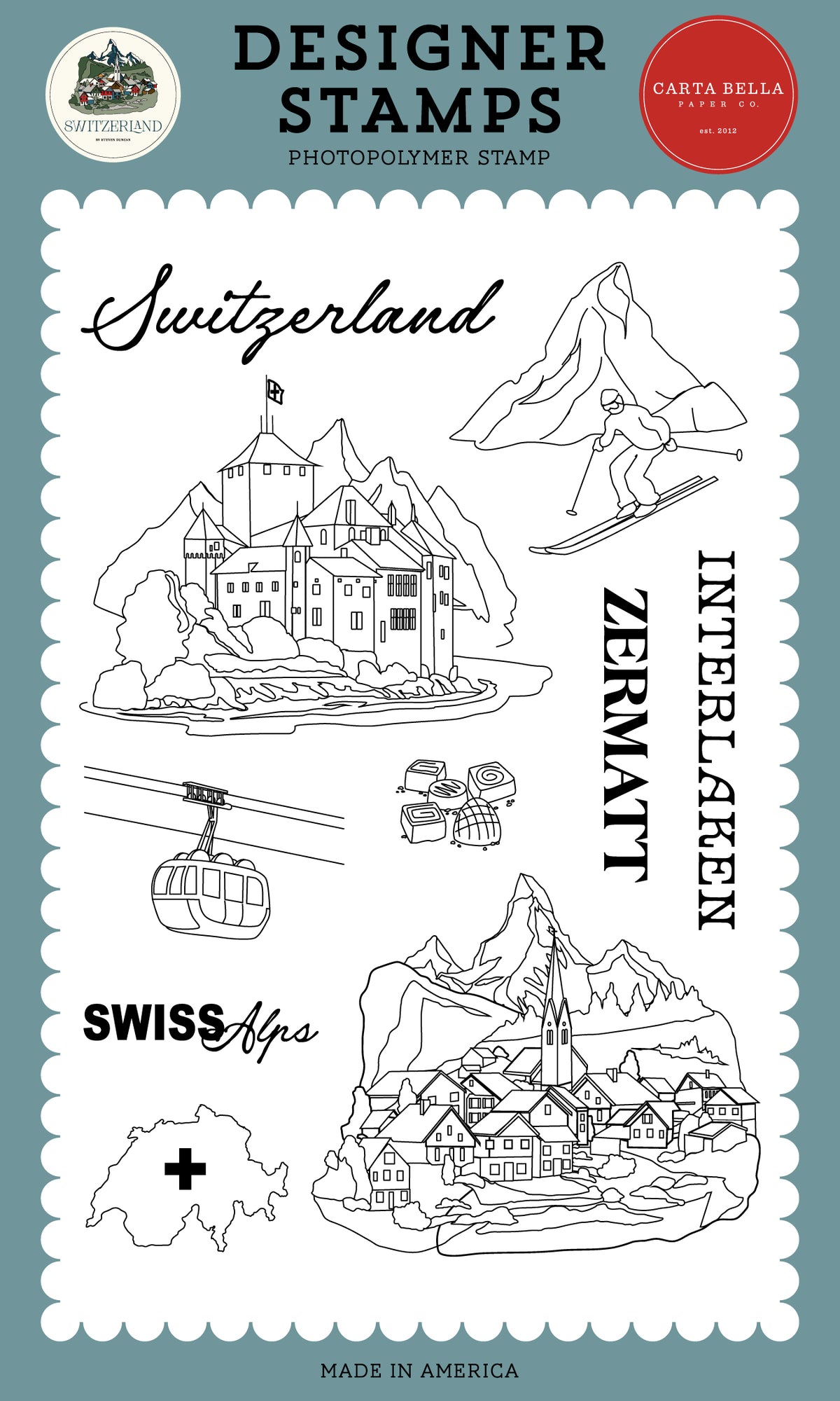Carta Bella Paper - Switzerland Collection - Photopolymer Stamps - Switzerland