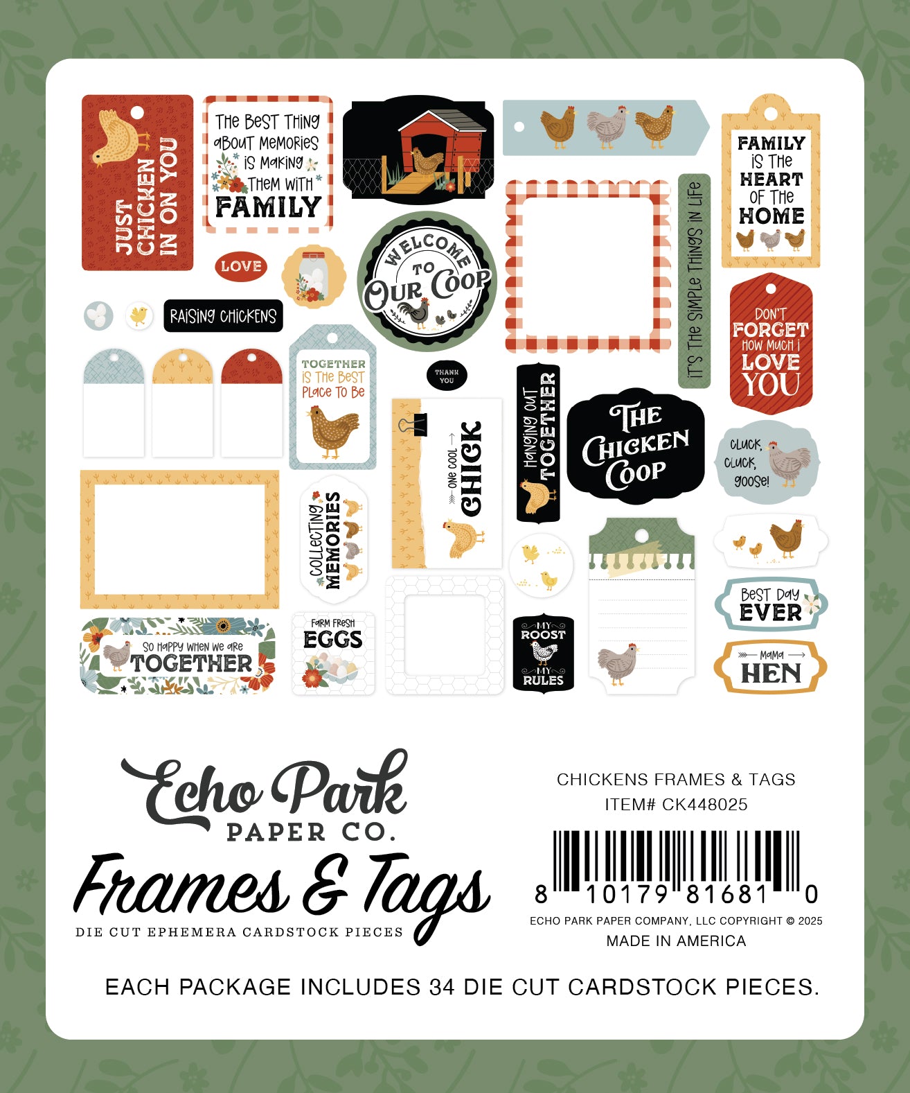 Echo Park - Chickens Collection - Frames and Tags
